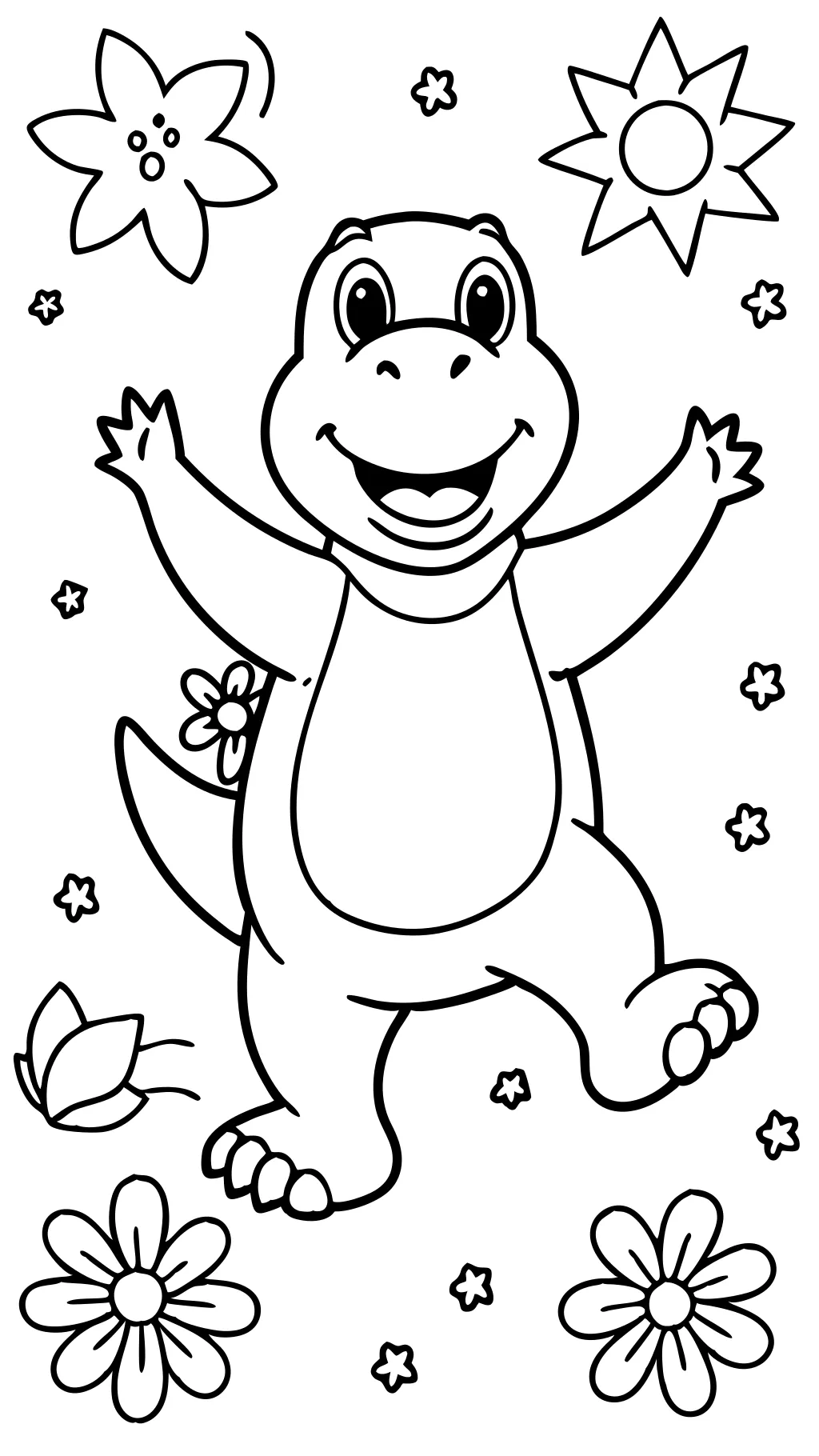 barney printable coloring pages